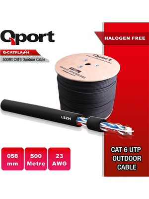 Marmara Qumasch Qport Q-Catflash 500 Metre Lszh Cat6 Outdoor 23AWG 0.58MM Yanmaz Kablo (Halogen Free)
