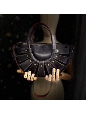 Ggart Handmade Carıdea El Yapımı Hakiki Deri Bayan Çanta, Clutch, El Omuz Çantası V115