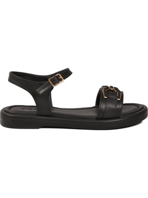 Ayakmod Siyah Hafif Comfortsole Taban Kadın Sandalet 35442 Z