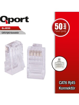 Marmara Qumasch Qport Q-J650 Cat6 50 Lik Rj-45 Konnektör