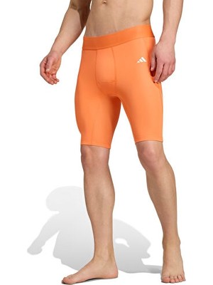 Adidas Techfıt Shrt Tıght M Erkek Antrenman Kısa Tayt JM0651 Turuncu