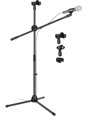 Esranın Dünyası 180CM Maksimum Uzunluk Mikrofon Standı Multi Fonksiyonel 2in1 Microphone Katlanabilir Açısı Ayarlanabilir Zemin Üstü - Model 103