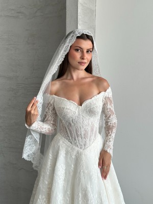 Merve 1,5 mt Fransız Dantel Duvak