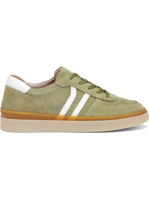 Tergan Yeşil Hakiki Süet Deri Kadın Sneaker - K26I1AY68421-V0O