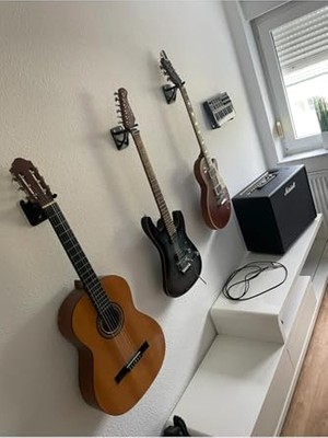 Esranın Dünyası Gitar Duvar Montaj Aparatı Gitar Tutucu (Civata Dahil) Siyah-Beyaz Seçenek
