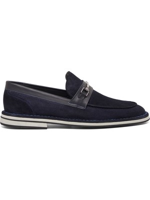 Tergan Lacivert Hakiki Süet Deri Erkek Loafer - E26I1AY57682-D44