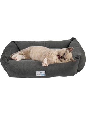 Esranın Dünyası Purecanpati Kedi Yatağı, Küçük Irk Köpek Yatağı 55 cm x 40 cm Antrasit Renk