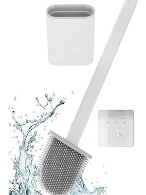 Esranın Dünyası Orret Home Duvara Yapıştırılabilir Silikon Wc Fırçası,ince Aralara Girebilir Silikon Klozet Fırçası (Beyaz)