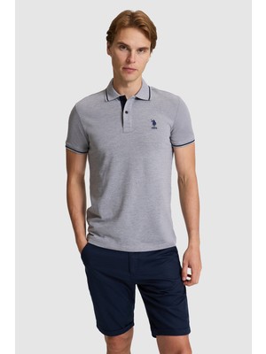 U.s. Polo Assn. Erkek Gri Melanj Tişört Basic 50326975-VR086