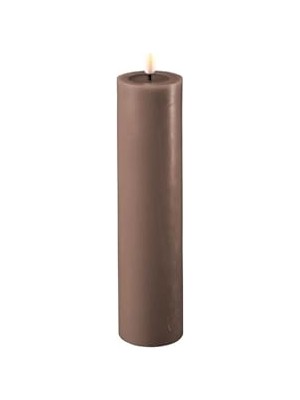 Esranın Dünyası Moka LED Mum Kahverengi 5X20 cm - De RF-0094