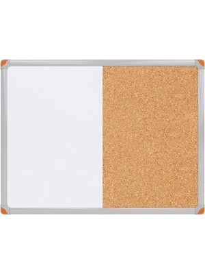 Esranın Dünyası Çift Fonksiyonlu Alüminyum Çerçeve Mantar Pano ve Yazı Tahtası 60X90 cm