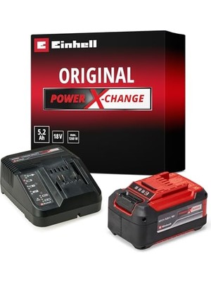 Esranın Dünyası Orijinal Einhell 5.2 Ah Akü ve Şarj Cihazı Power X-Change Başlangıç Kiti (Li-Ion, 18 V, 100 Dakika Şarj Süresi, Tüm Power X-Change Cihazları Için Uygun) - 4512147