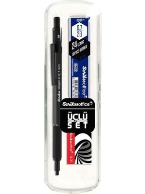 Esranın Dünyası Scrikss Office Graphx 3'lü Set Versatil Kalem 0.7 mm Antrasitsilgimin 0.7 mm