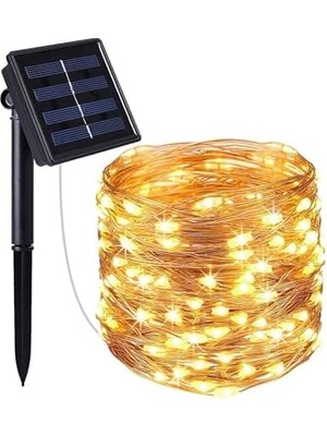 Esranın Dünyası Menfry 20 mt Güneş Enerjili Solar Peri LED Işık Dekoratif Bahçe Büyük Panel Aydınlatma Dış Mekan (200 Led)