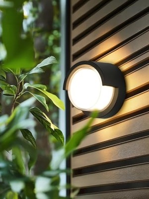 Esranın Dünyası 15W Modern Tasarım LED Aplik Iç ve Dış Mekan Duvar Lambası Cata Dominik 3200K Gün Işığı Bahçe Duvar Apliği (Yuvarlak)          [enerji Sınıfı F]