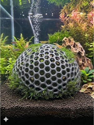 MarkEntegra Örgü Akvaryum Mağarası - Biyo-Çekirdek Biyolojik Filtrasyon Medyası Dekoru | Pleco (Vatoz), Karides, Çiklit ve Dip Balıkları Için 10X10X5 cm Profesyonel Sığınak ve Üreme Mağarası.