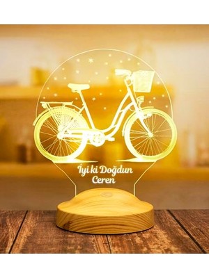 Esranın Dünyası 3D Nostaljik Bisiklet Doğum Günü Hediyesi 3 Boyutlu LED Lamba