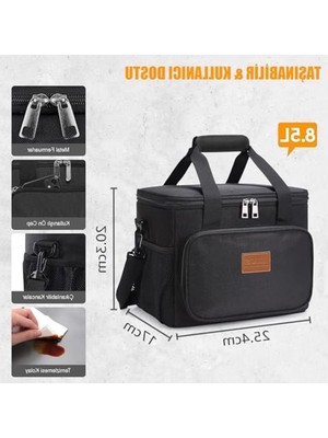 MarkEntegra Termal Beslenme Çantası, Soğuk Sıcak Tutucu, Yalıtımlı 8.5l