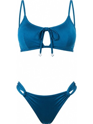 D Lingerie Bleu Pétrole Sporcu Bikini Takımı- DM1868