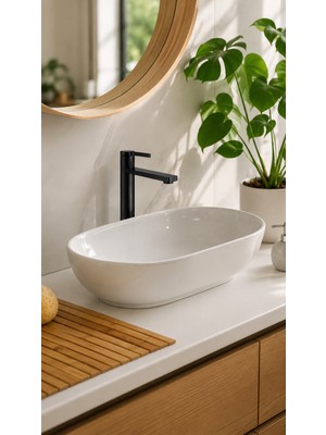 Newarc Bold Çanak Tipi Lavabo Bataryası - Siyah