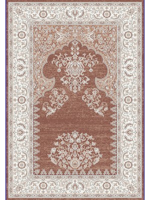 Eko Halı Mystic Seccade Mys SCD02 Red Cream Zarif Klasik Motifleri Ince Renk Geçişleriyle Zenginleştiren Kaliteli Viskon Dokuma Seccade
