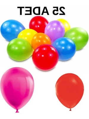 MarkEntegra Karışık Renkli 25'li Balon Seti, Parti ve Doğum Günü Kutlamaları Için