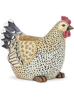 Esranın Dünyası Abbott Collection 27-GALLO-720 Horoz Saksısı, Bej/siyah