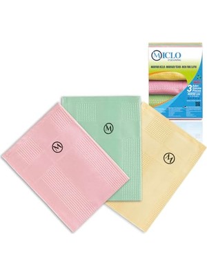 Esranın Dünyası Mıclo Cleanıng | Mikrofiber Temizlik Bezi 3'lü Set | Sihirli Bez | Cam, Ayna Bezi | Soft Seri