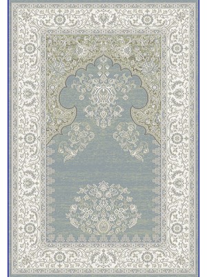 Eko Halı Mystic Seccade Mys SCD02 Cream Blue Zarif Klasik Motifleri Ince Renk Geçişleriyle Zenginleştiren Kaliteli Viskon Dokuma Seccade