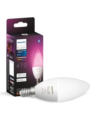 Esranın Dünyası Philips Hue 5.3W Renkli Akıllı B39 E14 LED Ampul, Bluetooth Özellikli