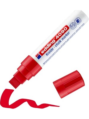 Esranın Dünyası Edding 4090 Tebeşir Kalemi - Kırmızı - 1 Tebeşir Kalemi - 4-15 mm Kesik Ucu