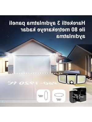 Esranın Dünyası Güneş Enerjili 223 Cob Led, Hareket Sensörlü Aydınlatma