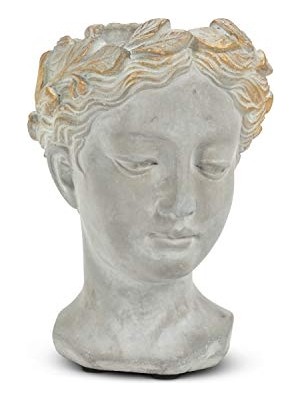 Esranın Dünyası Abbott Collection 27-APHRODITE-535-XS Extra Small Kadın Baş Saksısı, Gri/altın