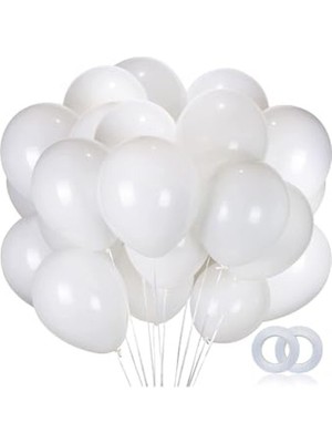 Esranın Dünyası Parlak Metalik Helyum Balon Seti, 10 Adet Beyaz