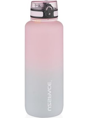 MarkEntegra 1500ML Kapasiteli Motivasyonel Su Matarası, Pembe-Gri Renk Seçenekleri
