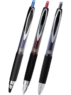 Esranın Dünyası Mavi Siyah Kırmızı Pilot Kalem 3 Adet Uniball Signo Micro 207 0.5 mm Roller Uç Kalem UMN-207 Inci Uçlu Likit Mürekkepli