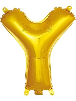 Esranın Dünyası Y Harfi 16 Inç Gold Renk Folyo Balon 36 cm (Altın)