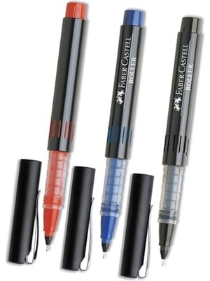 Esranın Dünyası Faber Castell 3 Renk(Kırmızı, Mavi, Siyah) Iğne Uçlu 0,5 Roller Kalem Yeni Nesil/üretim Üçgen Ergonomik Tutuş