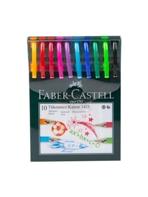 Esranın Dünyası Faber-Castell Tükenmez Kalem Seti, 10 Adet, 0.7 mm Uç, Yumuşak Yazım, Ergonomik Tutuş, Renkli Karışık