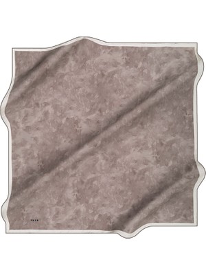 Aker Açık Vizon 90X90 Ipek Krep Saten Eşarp