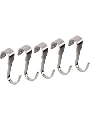 MarkEntegra 7 cm Metal Kanca Seti, 5 Adet Çelik Mutfak Rafı Kancası, Dekoratif Amaçlı