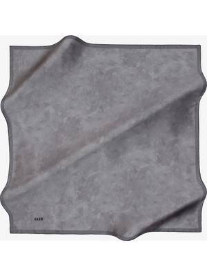 Aker Gri 90X90 Ipek Twill Eşarp