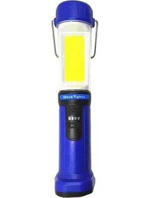 Powermaster HK-802 Şarjlı 30 Beyaz + 20 Mavi-Kırmızı Smd LED / 55 Cob Ledli 5 Modlu Çalışma Lambası