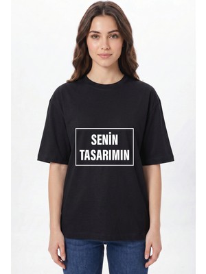 Giftcrea Kişiye Özel Oversize Tişört Baskı - Fotoğraf, Logo, Yazı ve Çizim Baskılı %100 Pamuk Unisex Oversize T-Shirt