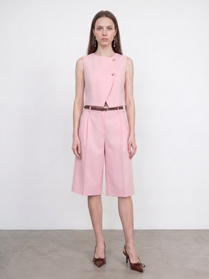Dilvin 72742 Kemerli Uzun Bermuda-Pembe