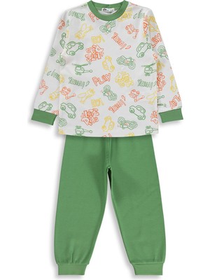 Civil Boys Helikopter Baskılı 2-5 Yaş Pijama Takımı - Yeşil