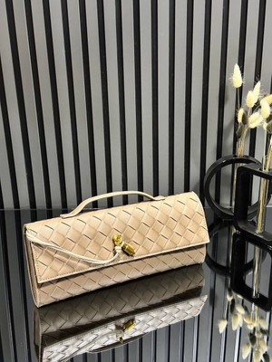 Pazarvia Shop Hasır Deri Clutch Çanta