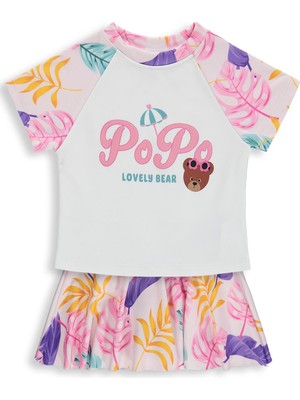 Civil Girls Lovely Bear Baskılı 2-12 Yaş Mayo Set - Pembe