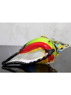 Cartiva Murano Cam Renkli Deniz Kabuğu Biblo 11X24 cm