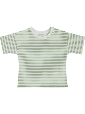 Civil Baby Çizgili 6-18 Ay Tişört - Haki